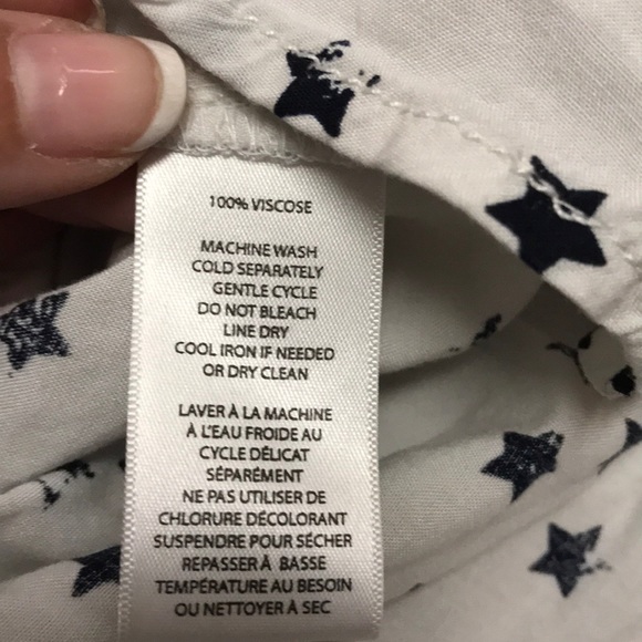 BeachLunchLounge White & Navy Star Print Top L - Picture 5 of 6